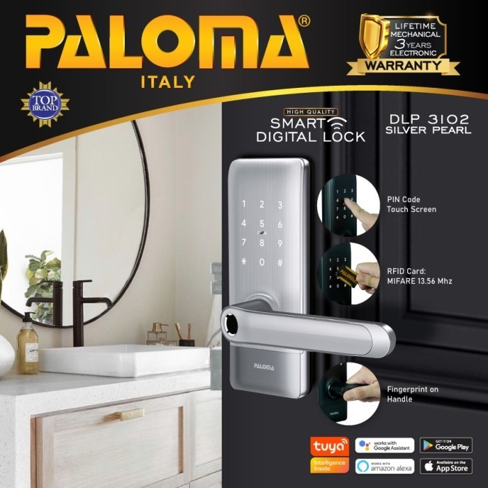 Sale Smart Digital Lock Paloma Dlp 3102 Kunci Pintu Door Handle Wifi