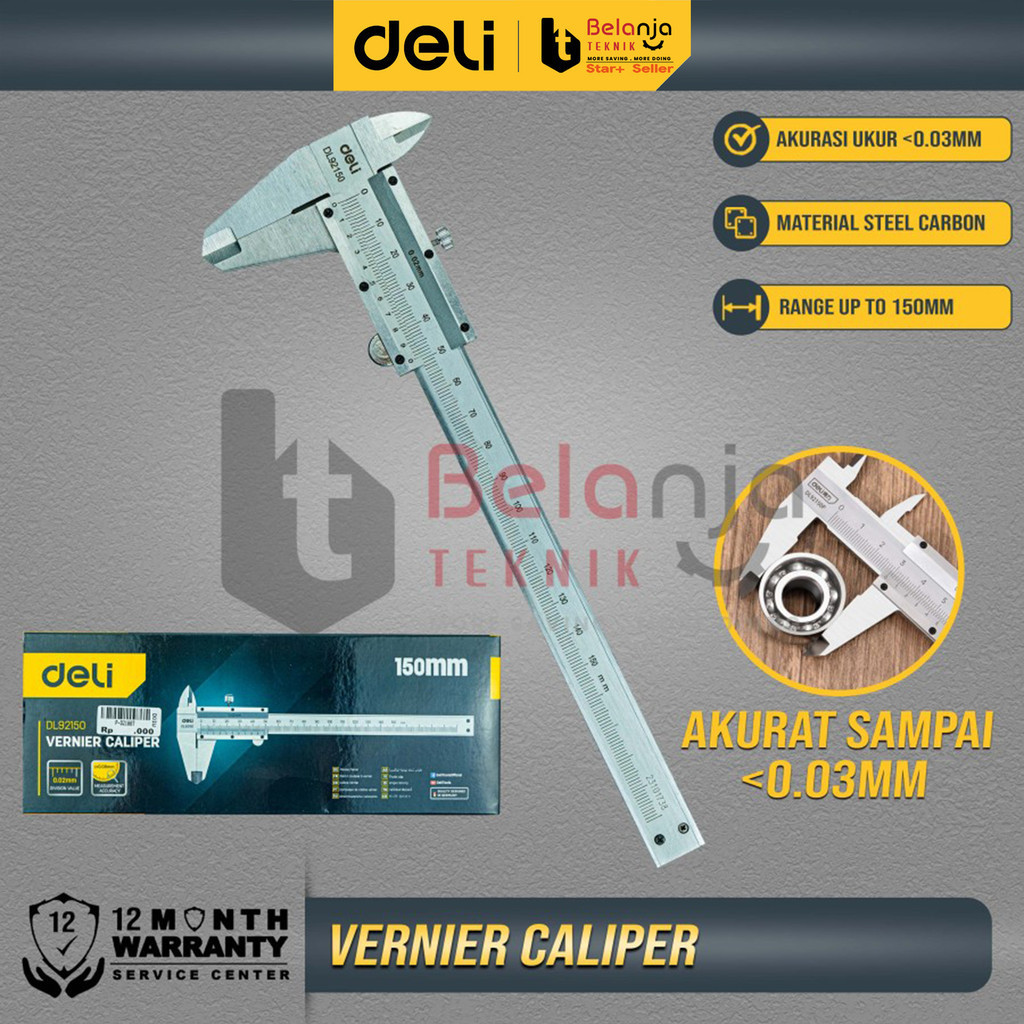 

Deli Sigmat Jangka Sorong Manual 6 Inch Skekmat Vernier Caliper 15 CM