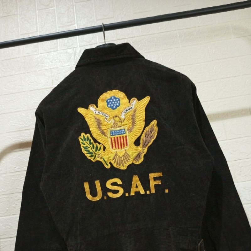 Vintage USAF US Air Force Ploribus Unum Boxy Corduroy Jacket