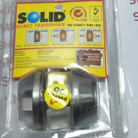 Solid Db 1 Kunci Tambahan Deadbolt Single Cylinder Db1 Grendel Pintu