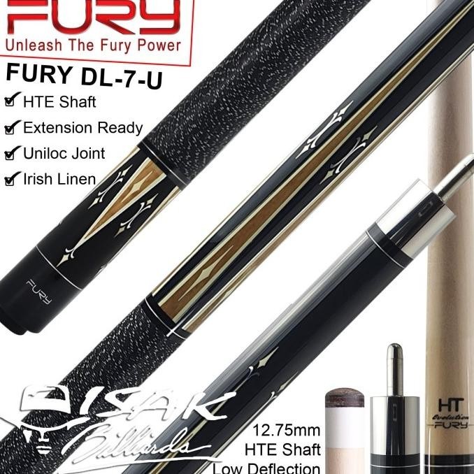 TERMURAH FURY DL-7 MAPLE POOL CUE - 13 MM - BILLIARD STICK STIK BILIAR BILYAR DISKON