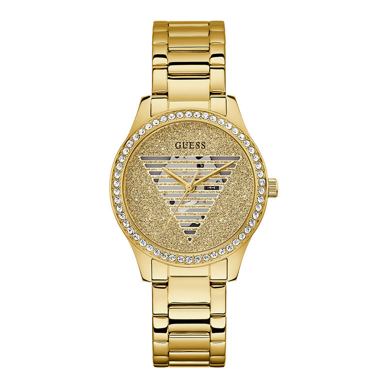 [PAYDAY SALE] Jam Tangan Wanita Guess Lady Idol GW0605L2 Ladies Champagne Glitz Dial Gold Stainless 