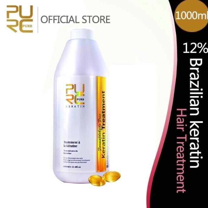Pelurus Rambut Keratin pure purc Treatment Smooting Brazilian 1000ml GS