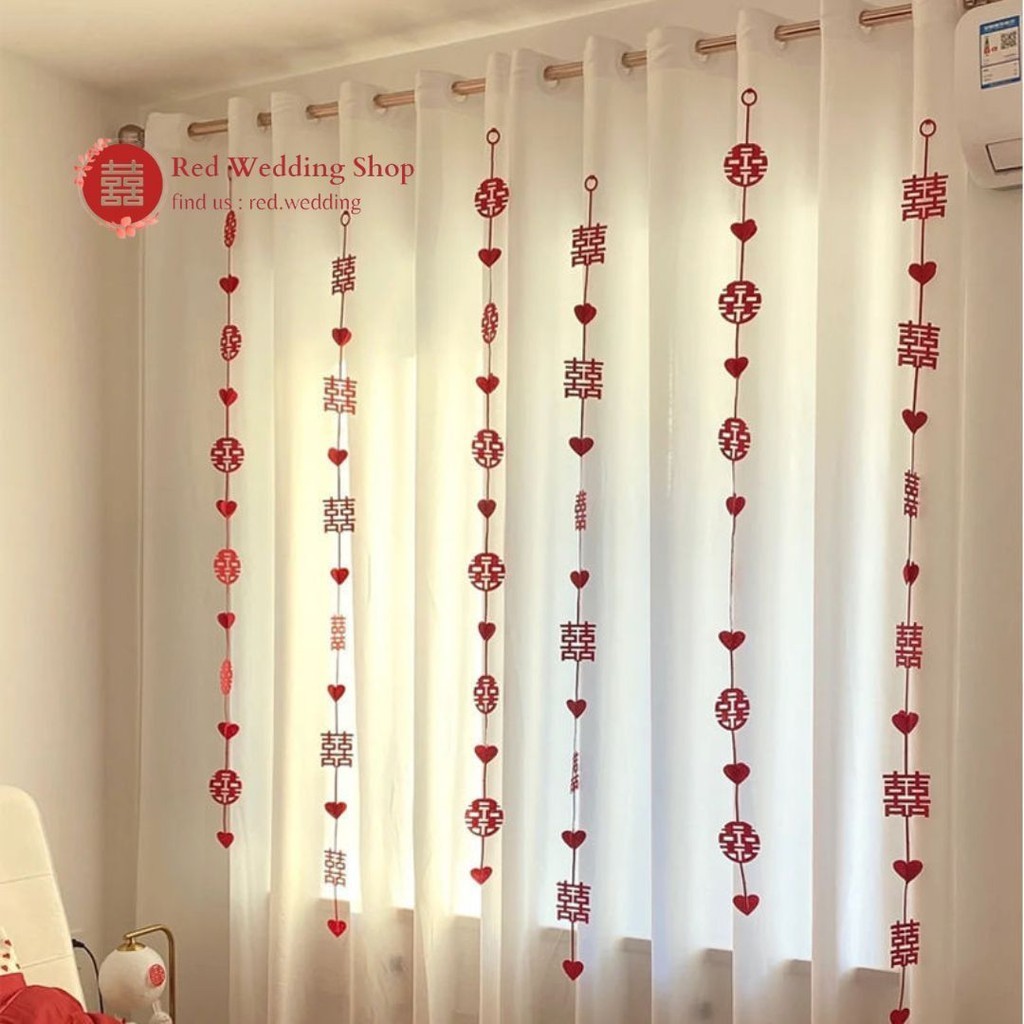 Tali Dekorasi Hiasan Wedding Tali Shuang Xi Dekor Kamar Tidur Ruang Tamu