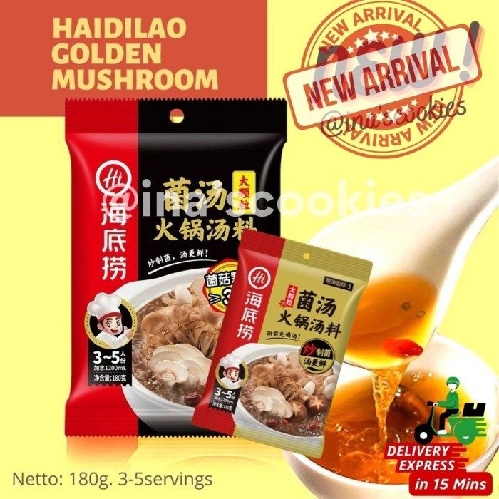 

Haidilao Golden Mushroom Hotpot Base Kuah Shabu Suki Kaldu Jamur 180G