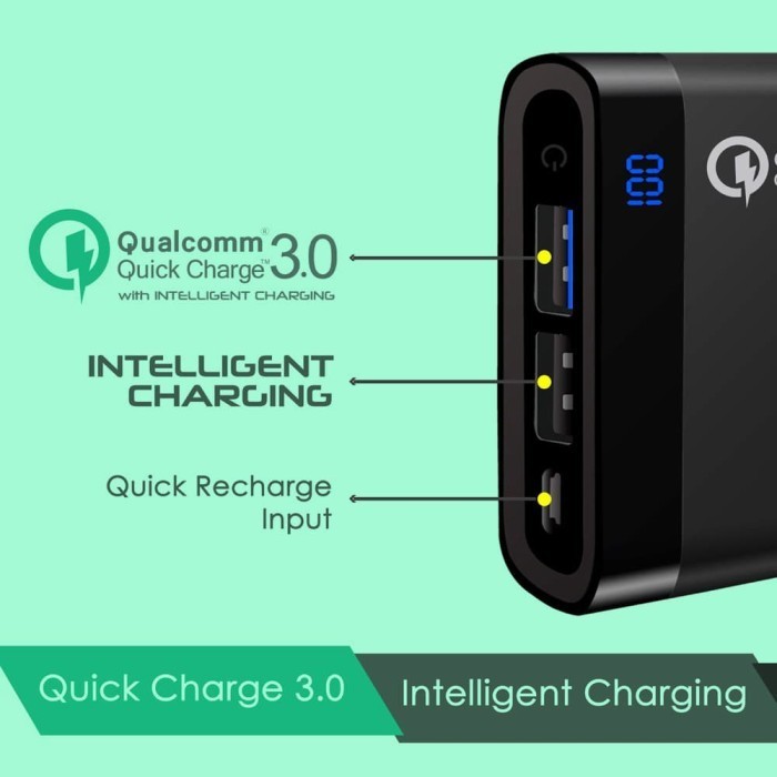 Uneed Powerbank 12Mah Qualcomm Quick Charge 3.0 Quick 12