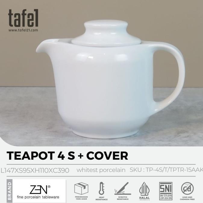Zen Teko Keramik / Tea Pot 4 S + Cover Horeca 390 Ml