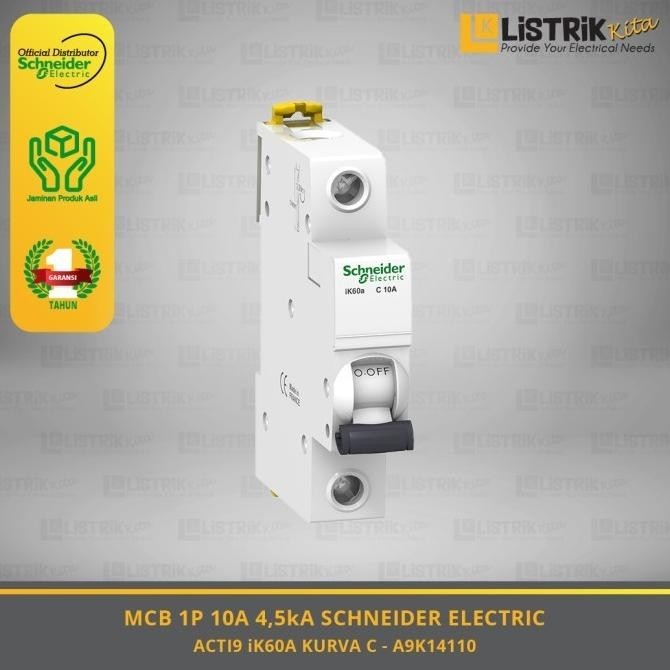 MCB SCHNEIDER IK60A 1P 10A 4.5kA C - A9K14110