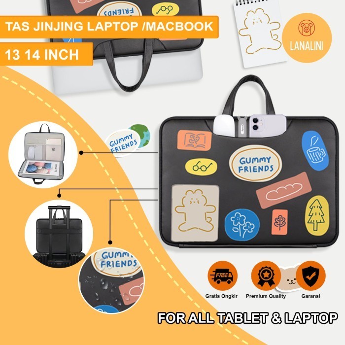 Tas Handbag Sleeve Laptop Asus Zenbook Flip 13.3 14 Inc Cewek Motif