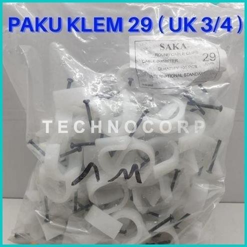 PAKU KLEM SAKA NO 29 UK 3/4 PIPA KABEL PAKU BETON HITAM IKK 100 PCS 19