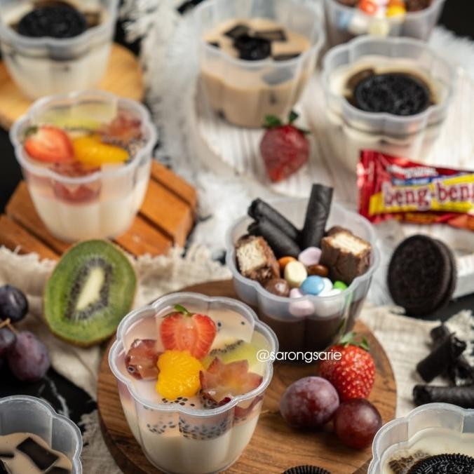 Cup Puding Pelangi Isi 24Pcs Cup Pudding Pelangi Gelas Puding Agar
