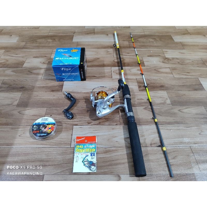 Set Pancing Udang / Nila  Joran Hookup Shrimper + Reel Shikari (Bonus Kail + Senar)