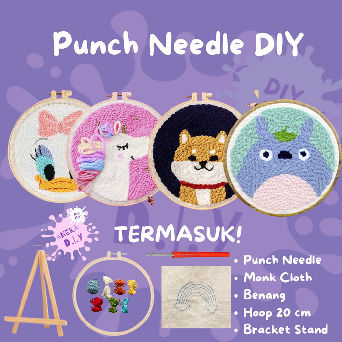 

Punch Needle Kit Lengkap DIY Jahit Sulaman Embroidery Kit Paket Sulam