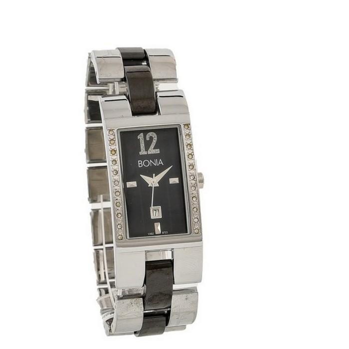Jam Tangan Bonia Wanita B723-2334S Silver Hitam Original Garansi Resmi