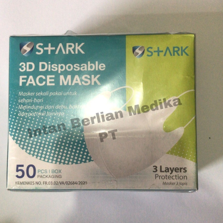 Masker Duckbill Stark 3ply 3D Disposable Face Mask 50 pcs
