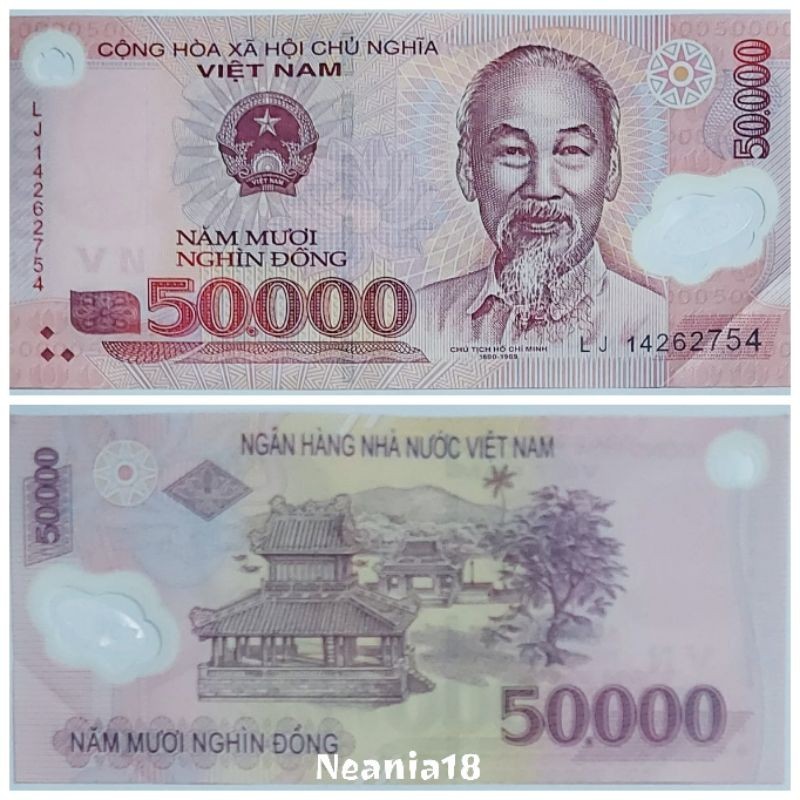 Koleksi Vietnam Dong Pecahan 50.000 Dong Polymer