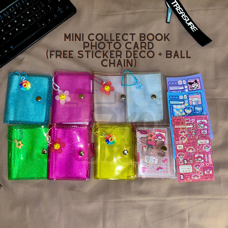 [TS] MINI COLLECT BOOK PC/DOMPET TRANSPARAN GLITTER + FREEBIES 10 SLEEVES