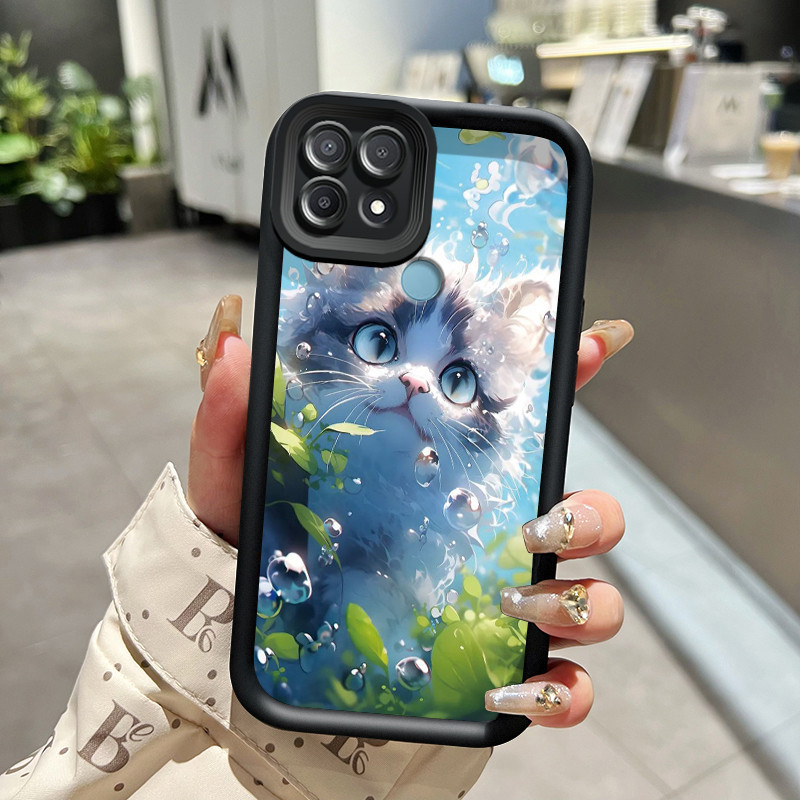 Casing Hp OPPO A15 A15s A35 Case HP air minum Casing lembut lucu kartun kucing Softcase ponsel Anti 