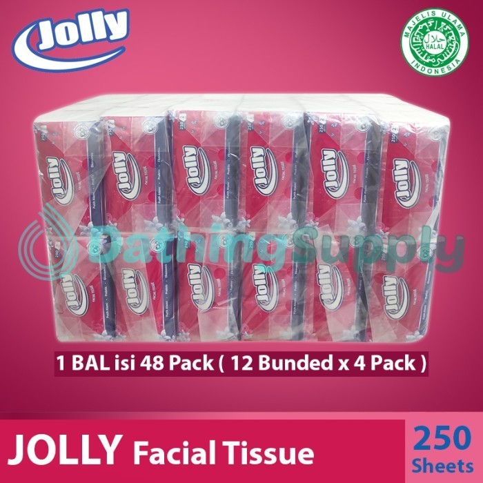 Grosir Tissue Jolly Facial 250 Sheet Tisu Wajah 1 Bal Dus Isi 48 Pack