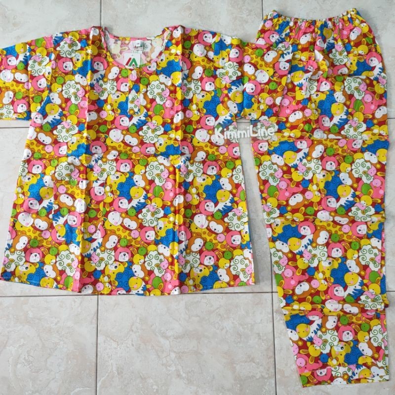Setelan Baju Tidur Bahan Katun Merlin CP ABG Remaja Celana Panjang Tangan Pendek Motif Rabbit