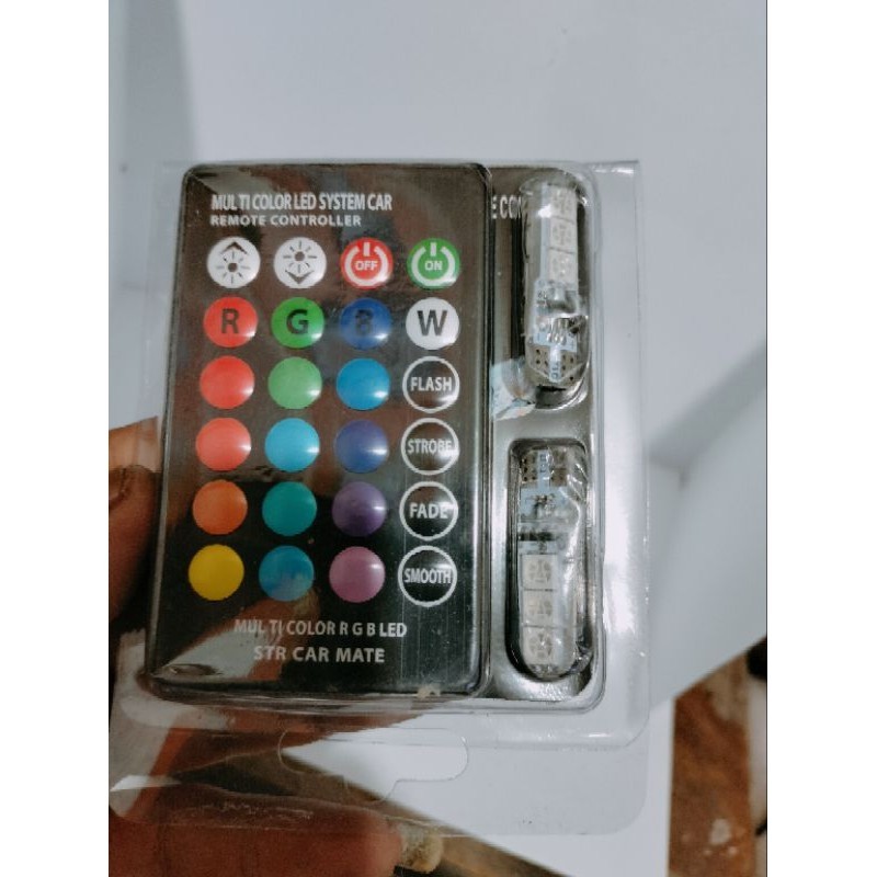 lampu led T10 senja RGB remote