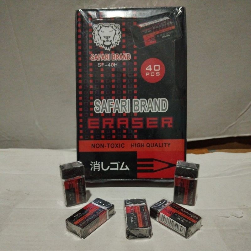 

PENGHAPUS pensil warna hitam safari btand per box isi 40 pcs