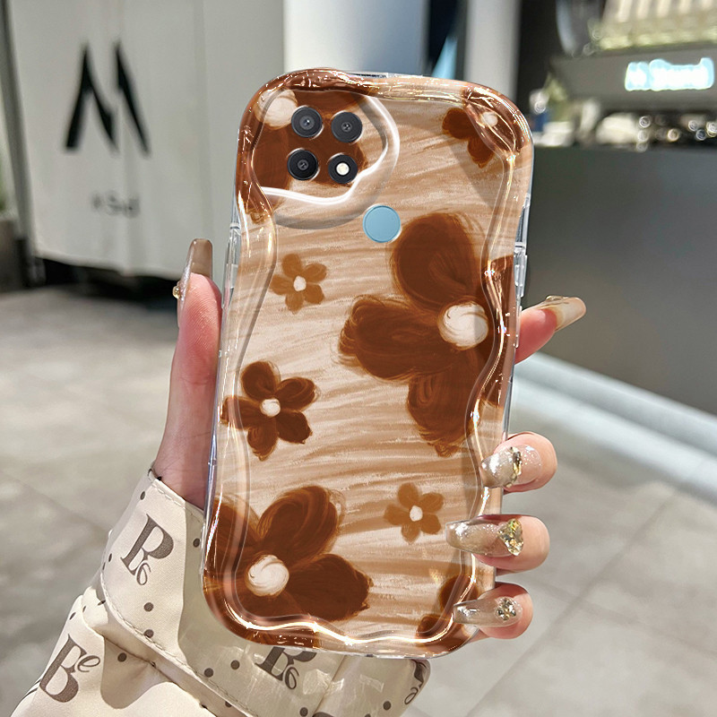 Casing Hp OPPO A15 A15s A35 Case sarung HP lembut Kesing pola bunga baru Double lembut pelindung Sof