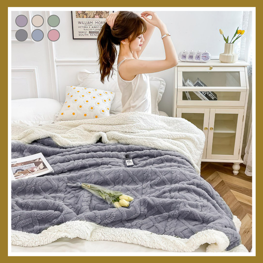 SELIMUT MEWAH SUSU SELIMUT BERAT TINGGI SELIMUT TEBAL GANDA TUNGGAL SELIMUT SOFA TIDUR SIANG