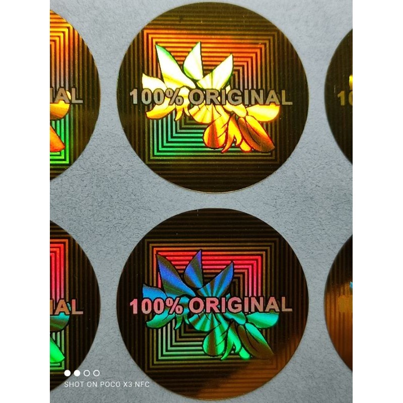 

stiker hologram original 100 persen 1.5cm