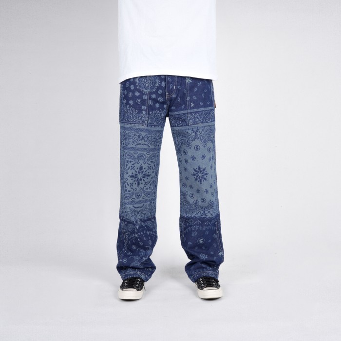 Superego - Celana Fatigue Pants Jeans Denim Pria Washed Paisley