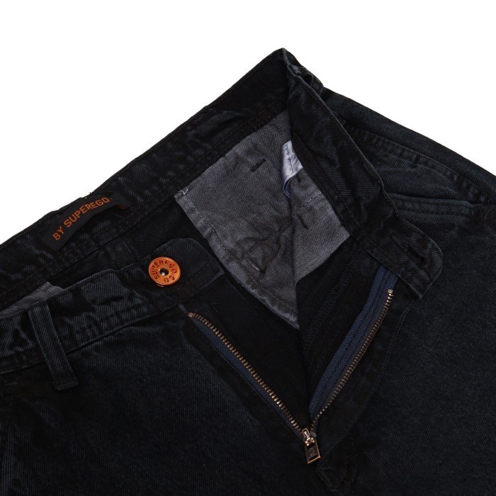 Superego Celana Cargo Pants Pria Jeans Standard Denim Snow Black
