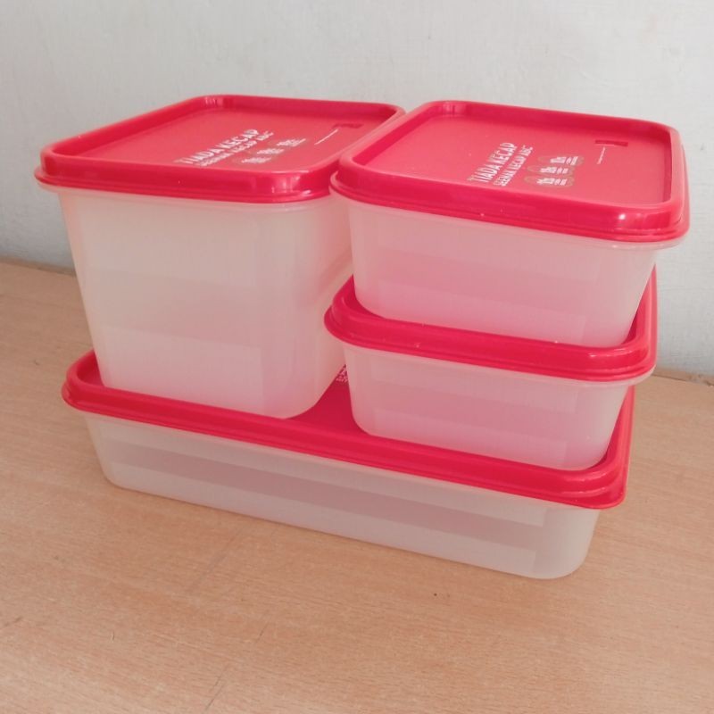 KUBOX CLASSIC RED SET 4 PREMIUM EDITION GIFT BOX KECAP ABC LUNCH CONTAINER FOOD KOTAK MAKANAN tupper