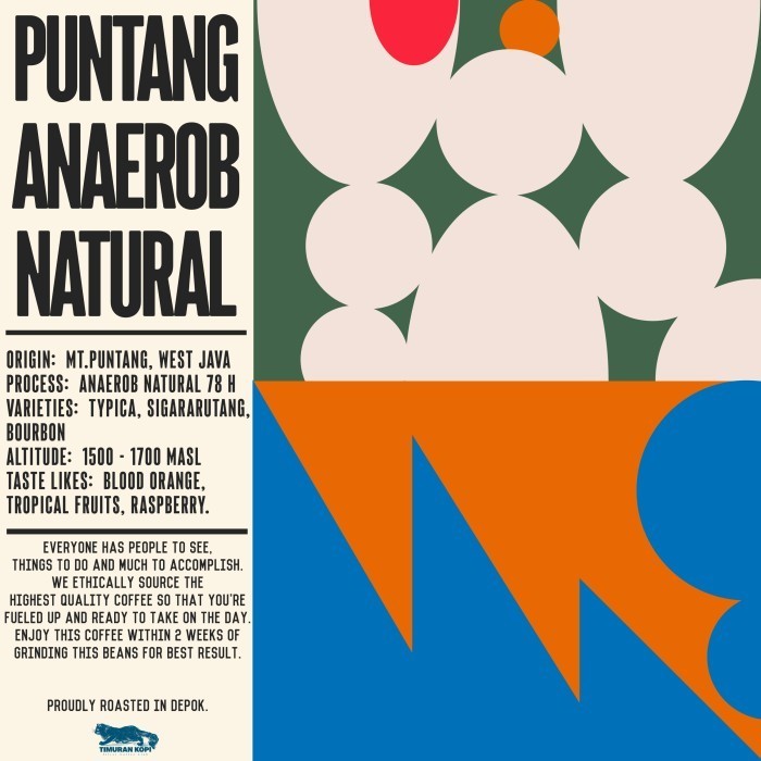 

Timuran Kopi - Puntang West Java Anaerob Natural 78H (Biji Kopi)