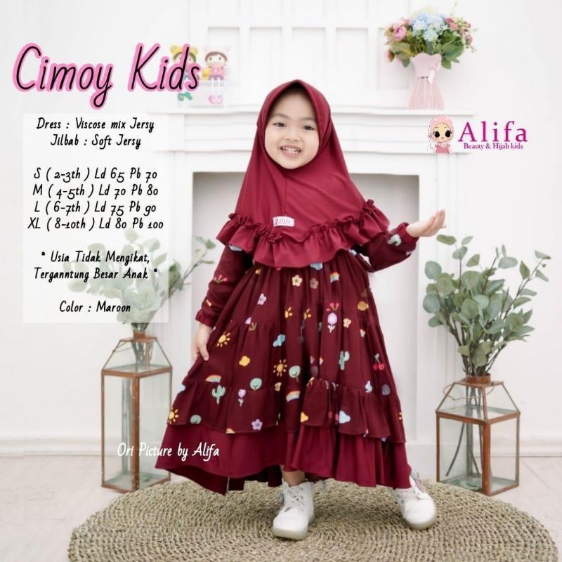 CIMOY PELANGI SET KIDS (Gamis Anak) by Alifa