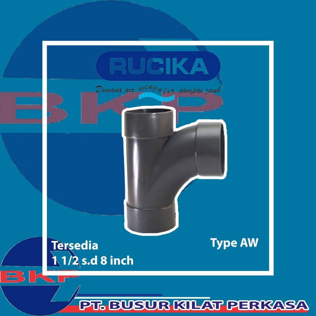 Tee Way (TY) 3 Inch Pvc Rucika (Aw) / Sambungan Pipa / Tee Way