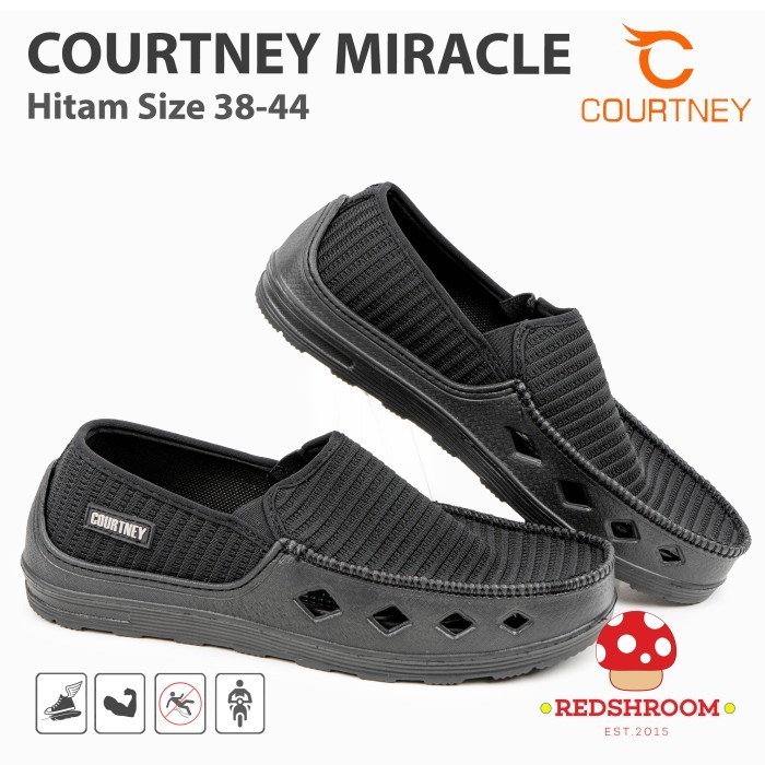 Sepatu Ardiles Courtney MIRACLE HITAM - Fashion Casual Pria