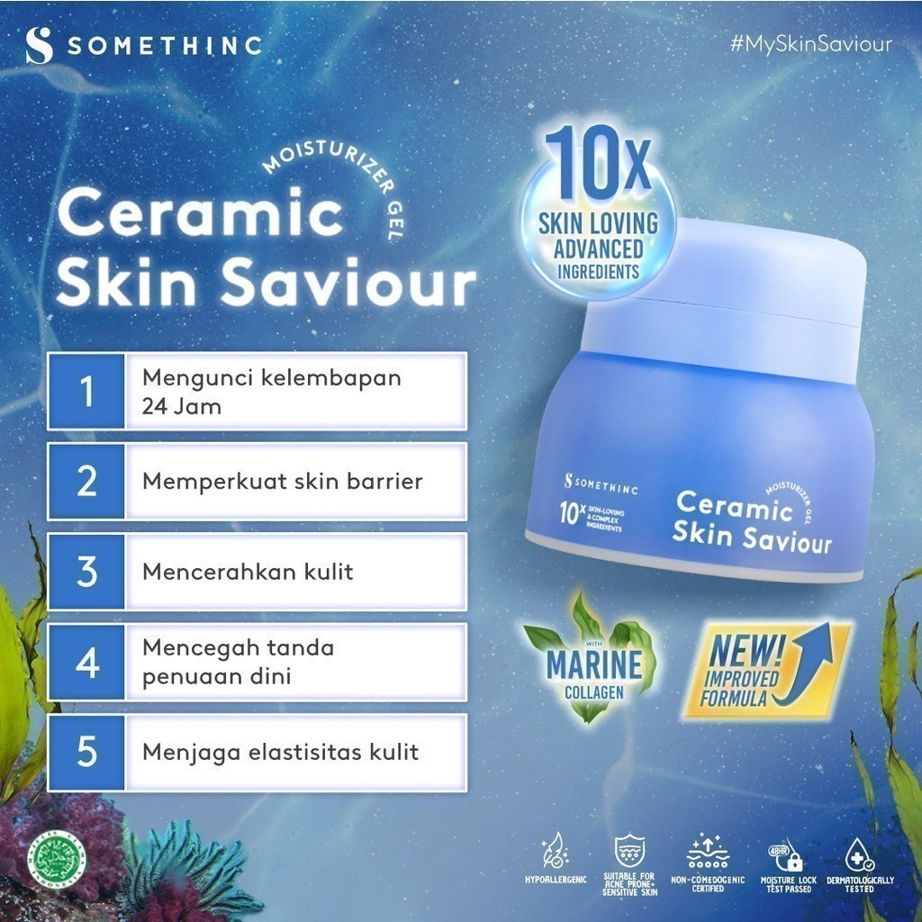 SOMETHINC Ceramic Skin Saviour Moisturizer Gel - Pelembap Krim Pagi dan Malam Image 6
