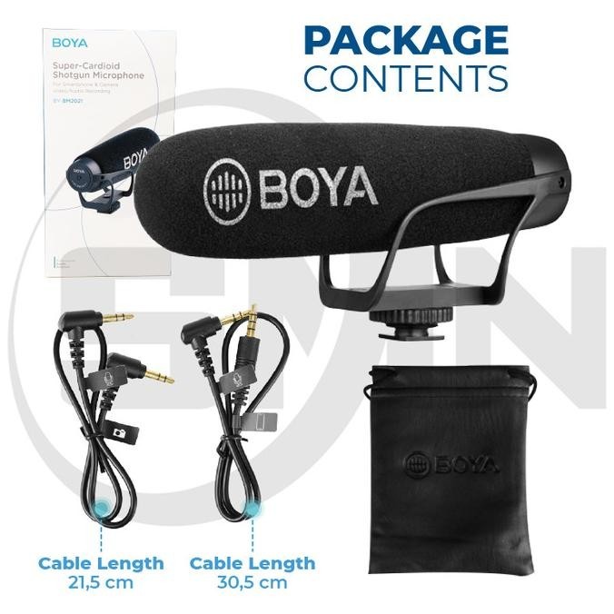 Mic Boya Bm2021 Super Cardioid Shotgun For Hp Laptop Dan Kamera Dslr