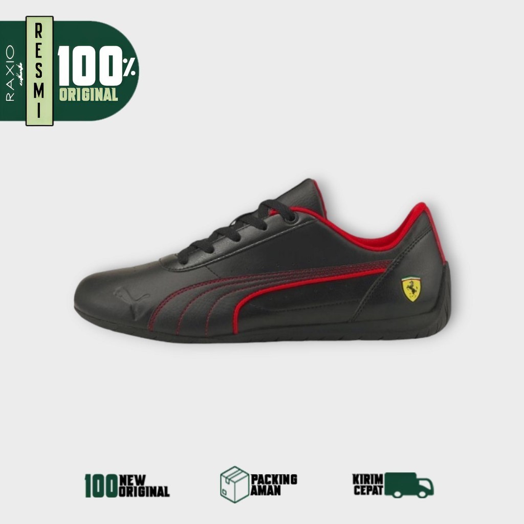 Sepatu Sneakers PMA P*MA Ferrari Neo Cat Black Red Hitam Merah Original Ori Asli BNIB Murah