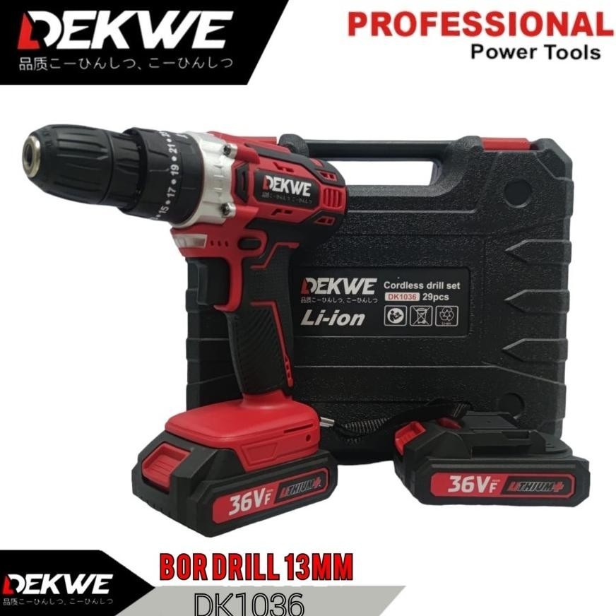 Dekwe Dk1036 Bor Cordless Drill Bor Baterai 36V Impact Drill / Sunc 36V