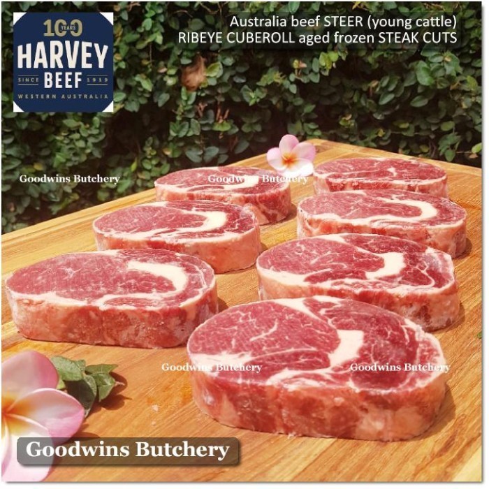 

Ayala - Australia Harvey Beef Steer Ribeye Aged Frozen Steak 1" 2.5Cm 600G 3Pc