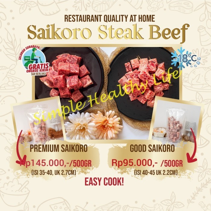 

Ayala - Good / Premium Saikoro Steak Beef Cube (Daging Wagyu Potong Kotak)