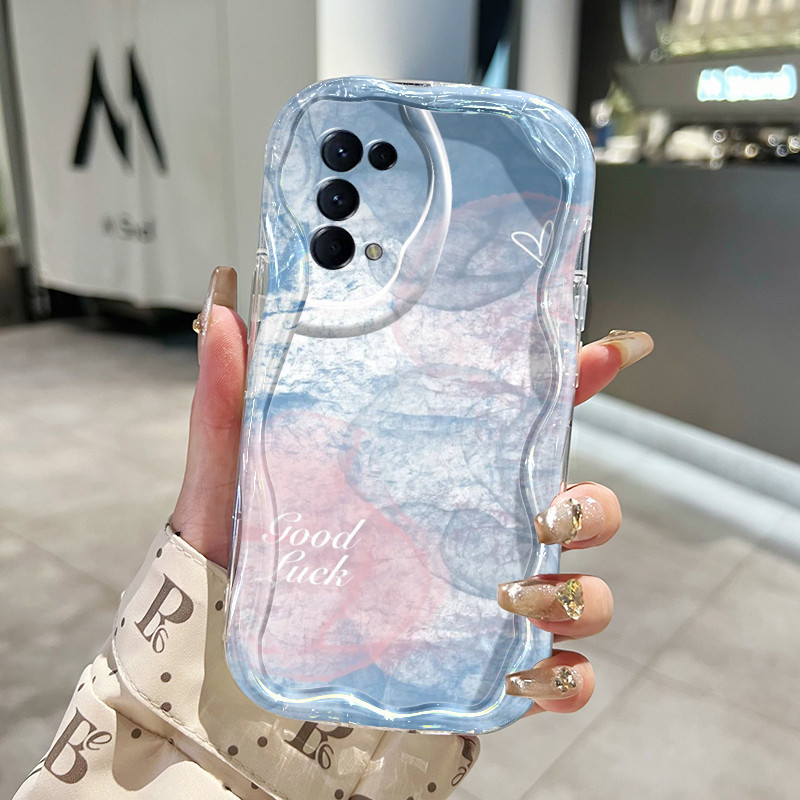 Casing Hp OPPO Reno 5 4G Reno 5 5G Reno 5K 5G Case lembut Softcase sarung HP casing ponsel pola biru