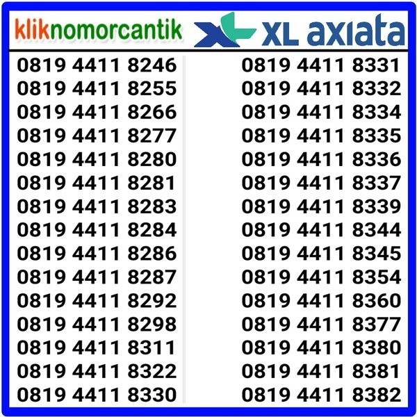 Nomor Cantik Xl Axiata Support 4G & 5G Kartu Perdana Xl 4