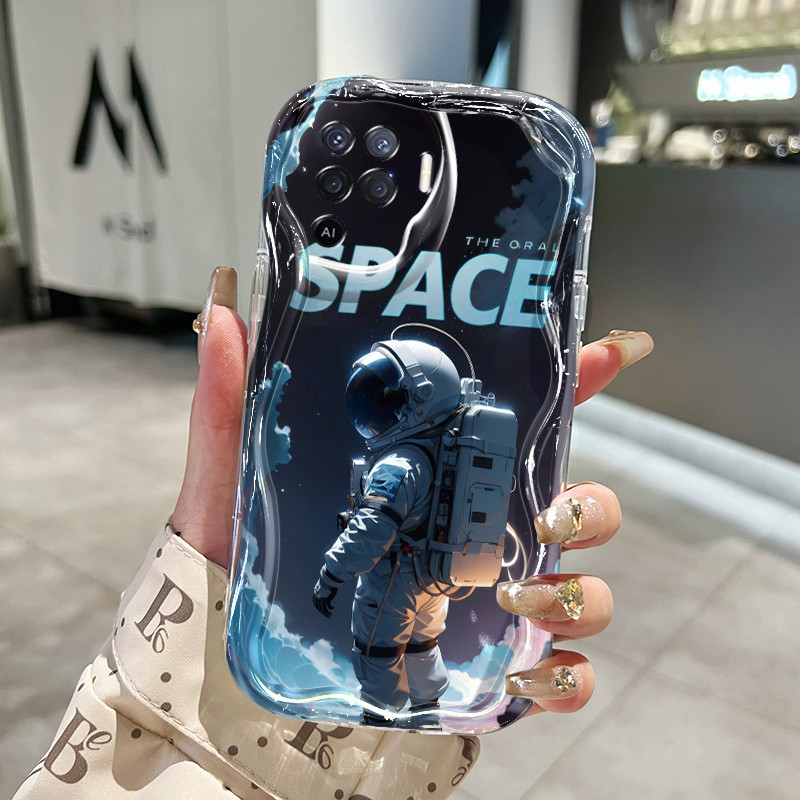 Casing Hp OPPO A94 F19 Pro Reno 5F Reno 5 Lite Reno5 F Reno5 Lite Case Astronot NASA imut pola pasan