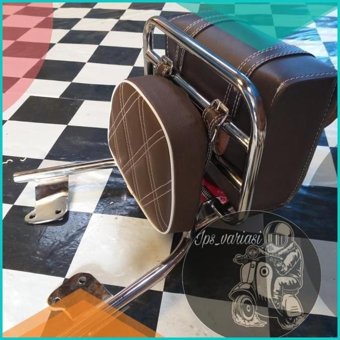 back rack scoopy/sandaran scoopy bantalan plus tas scoopy model klasik