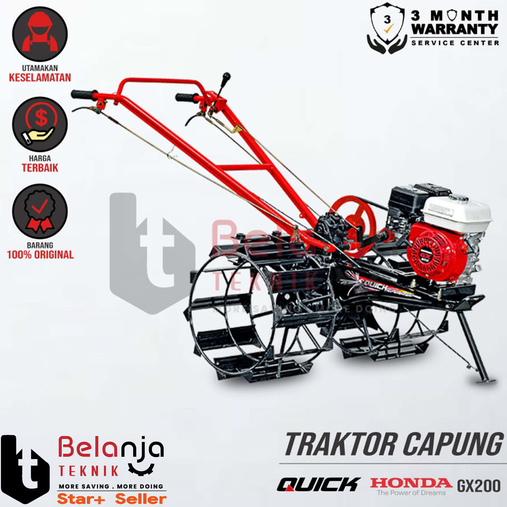 Mesin Traktor - Quick Capung Metal + Mesin Engine Honda GX 200