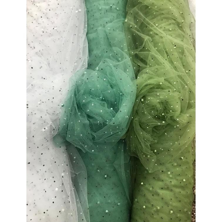 Extra Kain Tile Mutiara Glitter Bahan Soft Tulle Polos Gliter Meteran Harga Discount