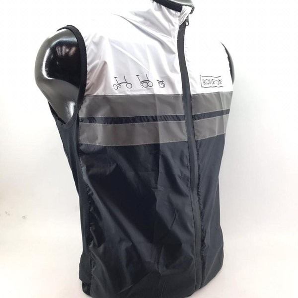 Rompi Sepeda Lipat Brompton - Brompton Vest - White Combi Black