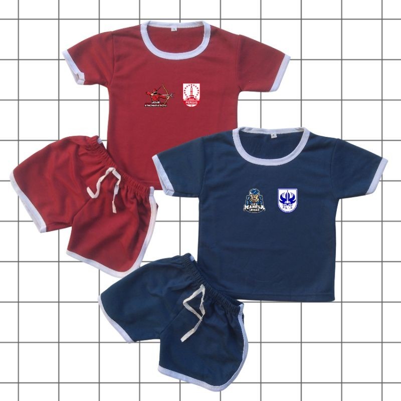 ❗Persis, PSIS, Persija, Arema, Persebaya, Persib Setelan Kaos Celana Lengan Pendek Baby Anak Laki Pe